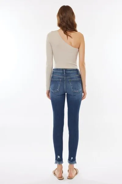 Hazel Blues® |  Kancan Raw Hem High Waist Cropped Jeans