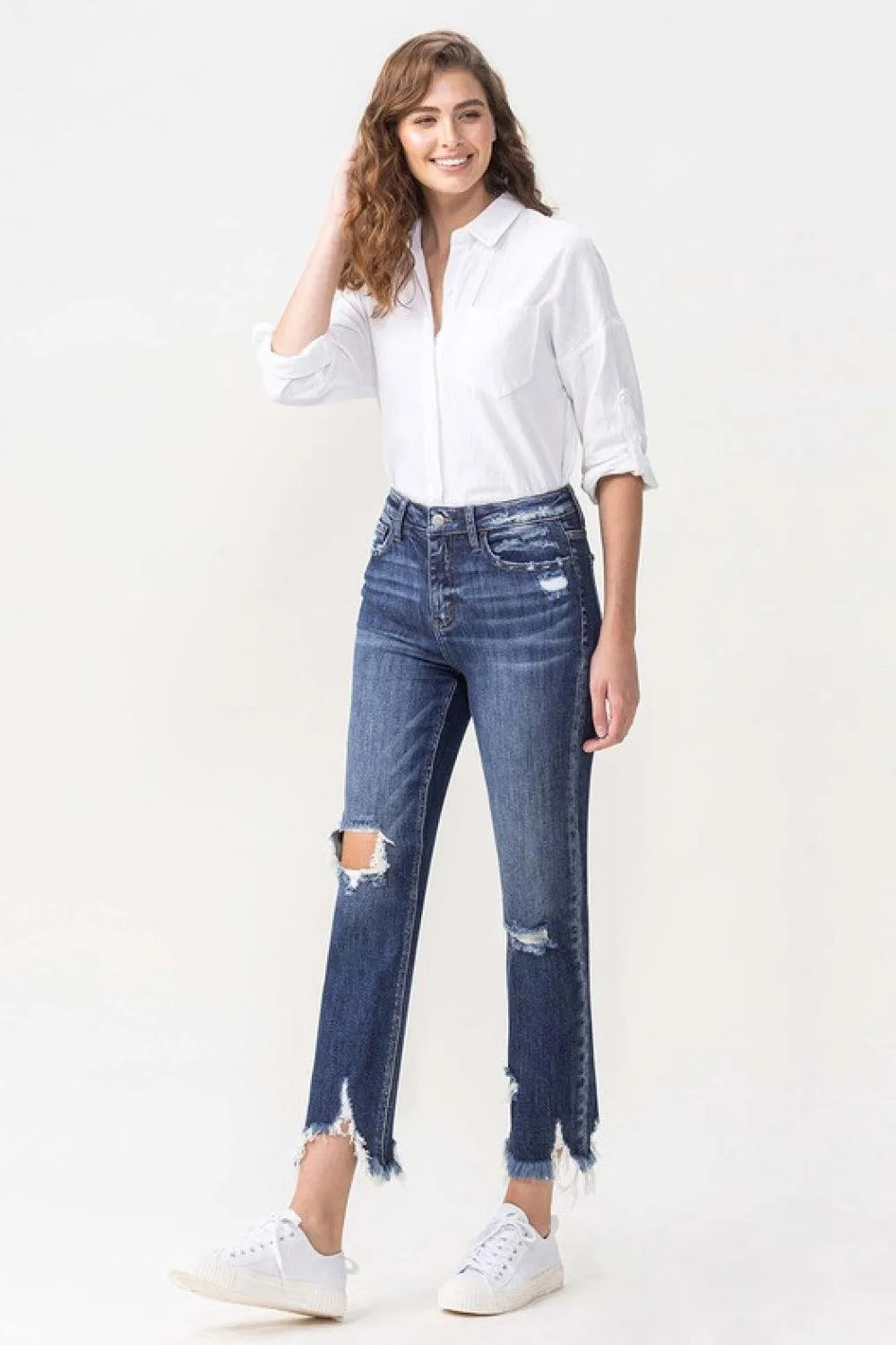 Hazel Blues® | Lovervet Jackie High Rise Crop Straight Leg Jeans