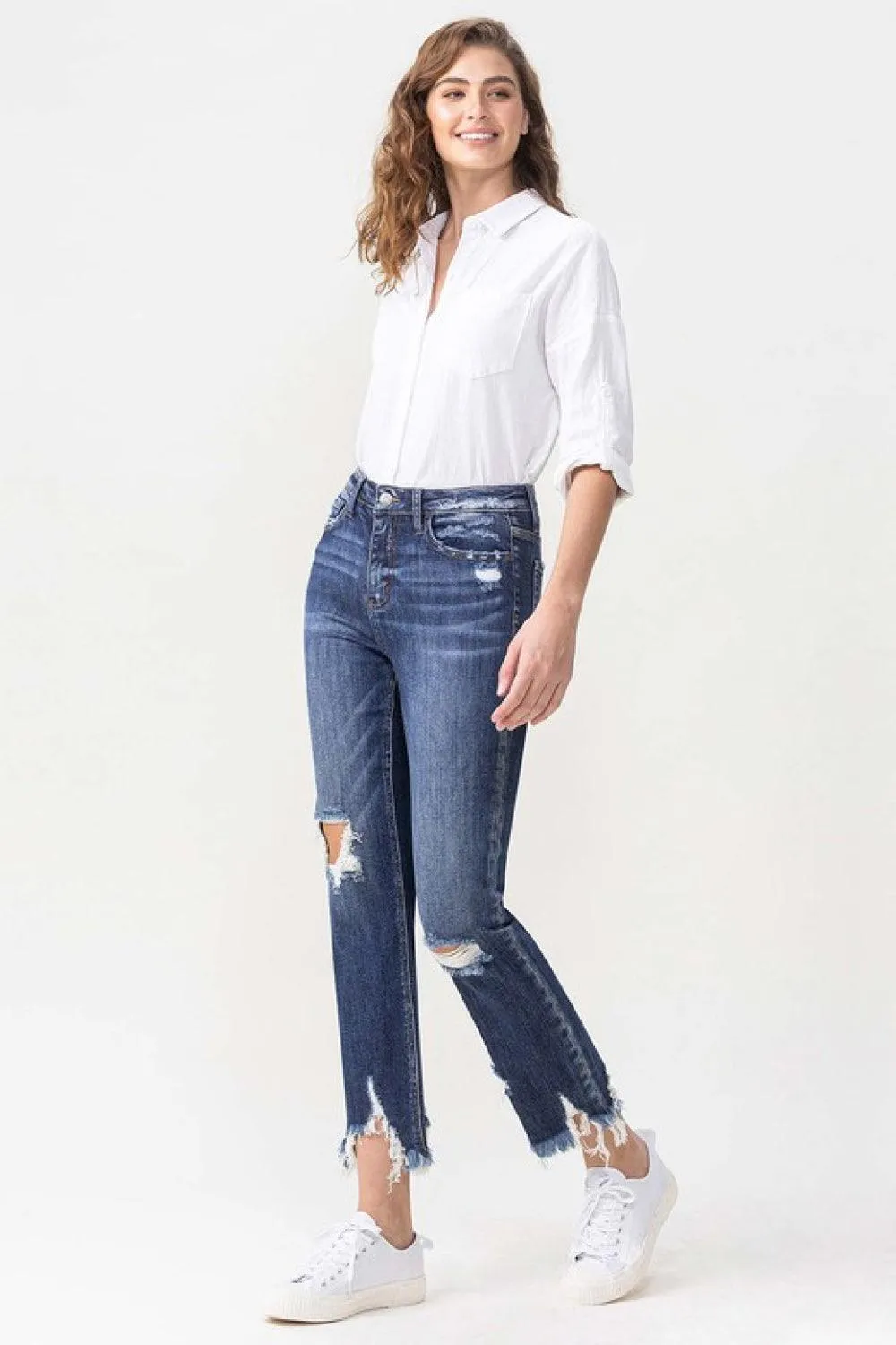 Hazel Blues® | Lovervet Jackie High Rise Crop Straight Leg Jeans