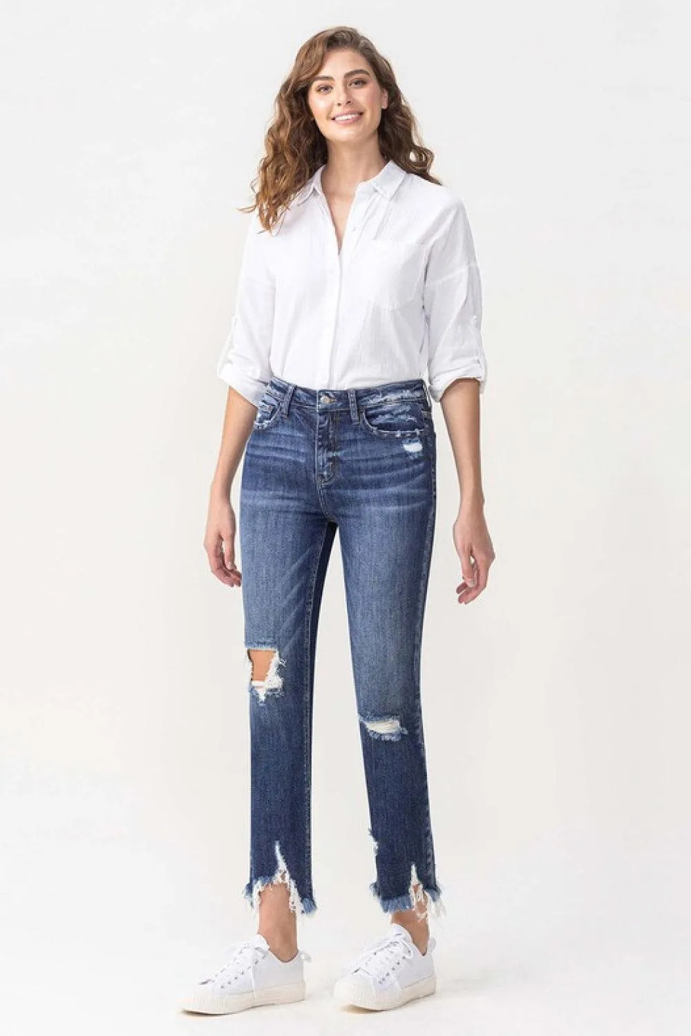 Hazel Blues® | Lovervet Jackie High Rise Crop Straight Leg Jeans