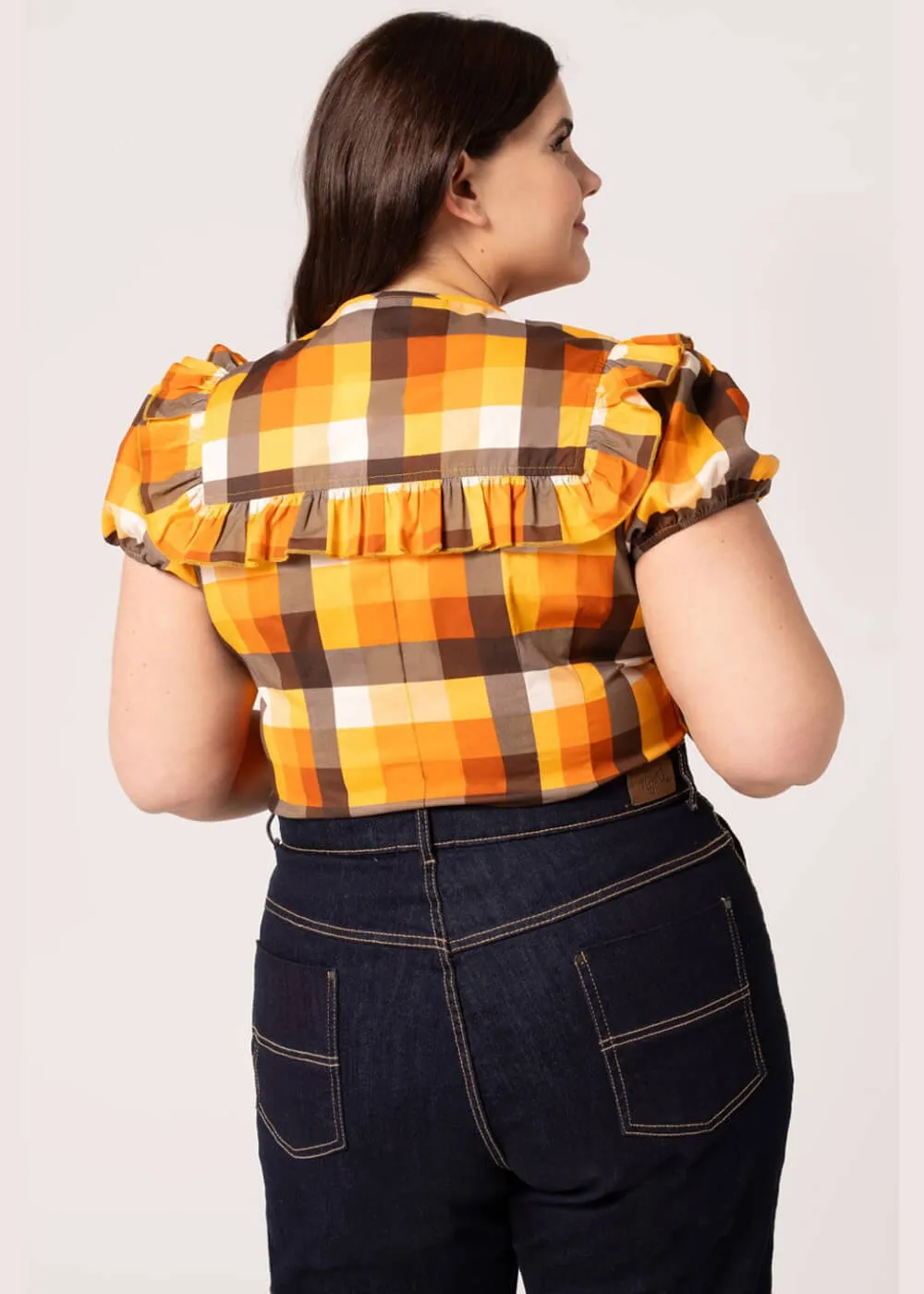 Hell Bunny Darlene 40's Check Blouse Multi