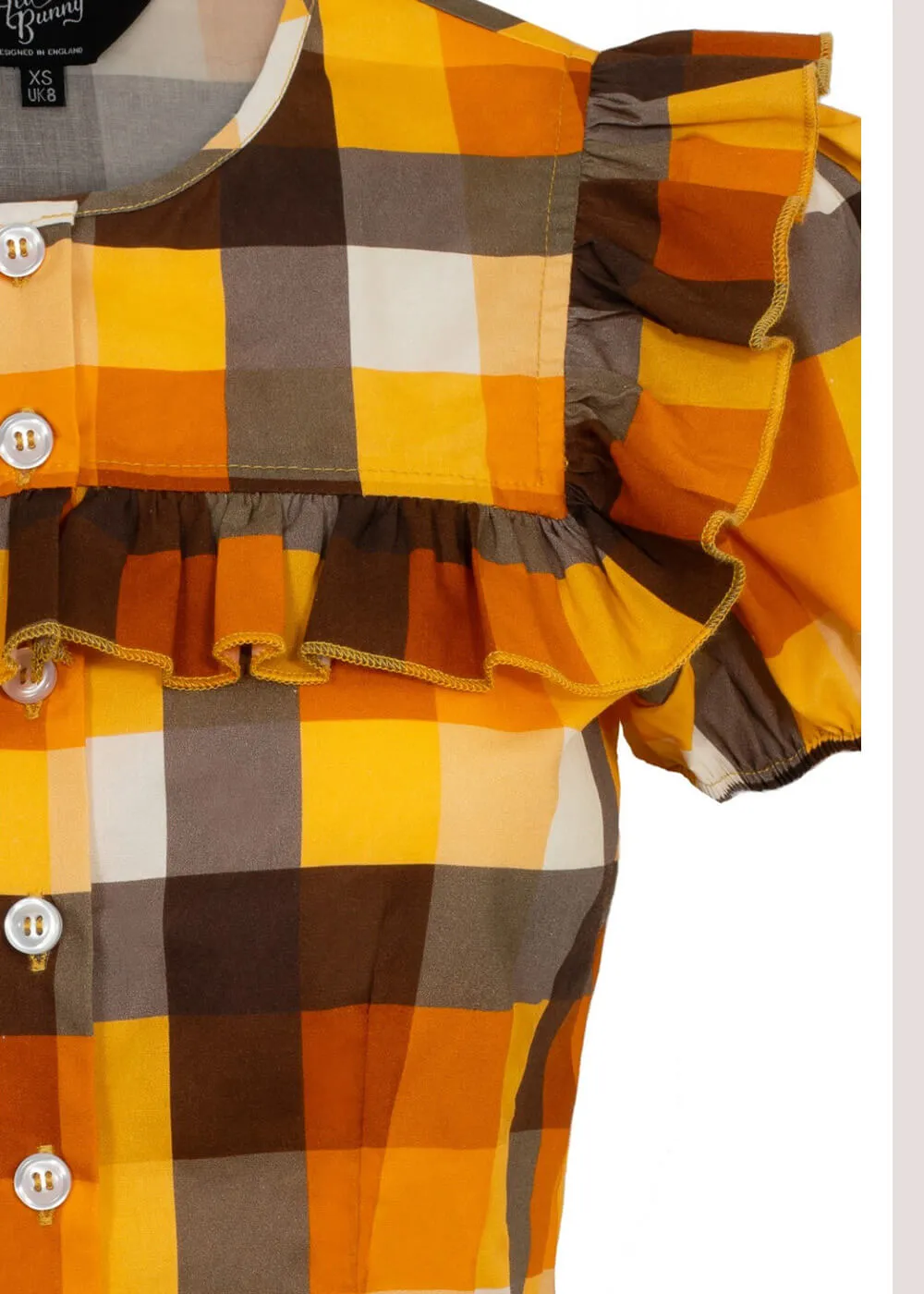 Hell Bunny Darlene 40's Check Blouse Multi