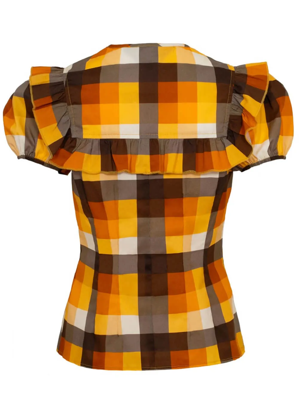 Hell Bunny Darlene 40's Check Blouse Multi