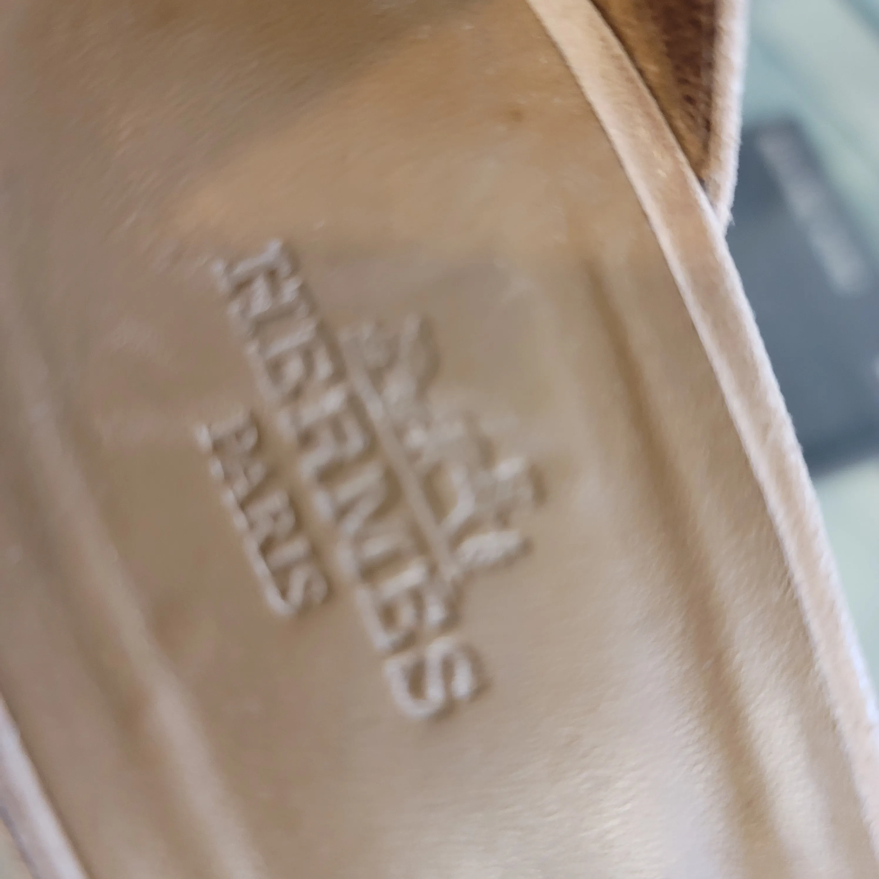 HERMÈS Taupe Suede & Metallic Braided Strap Ines Espadrille Wedges Size 37 (7)