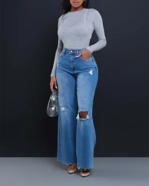 High-Rise Loose Straight Jeans
