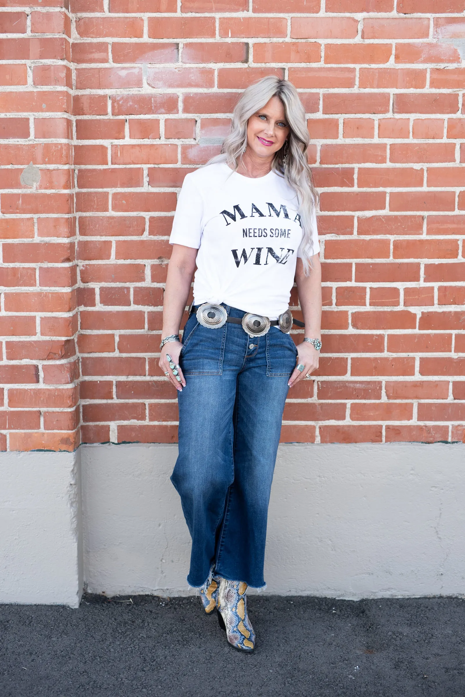 High-rise wide leg crop