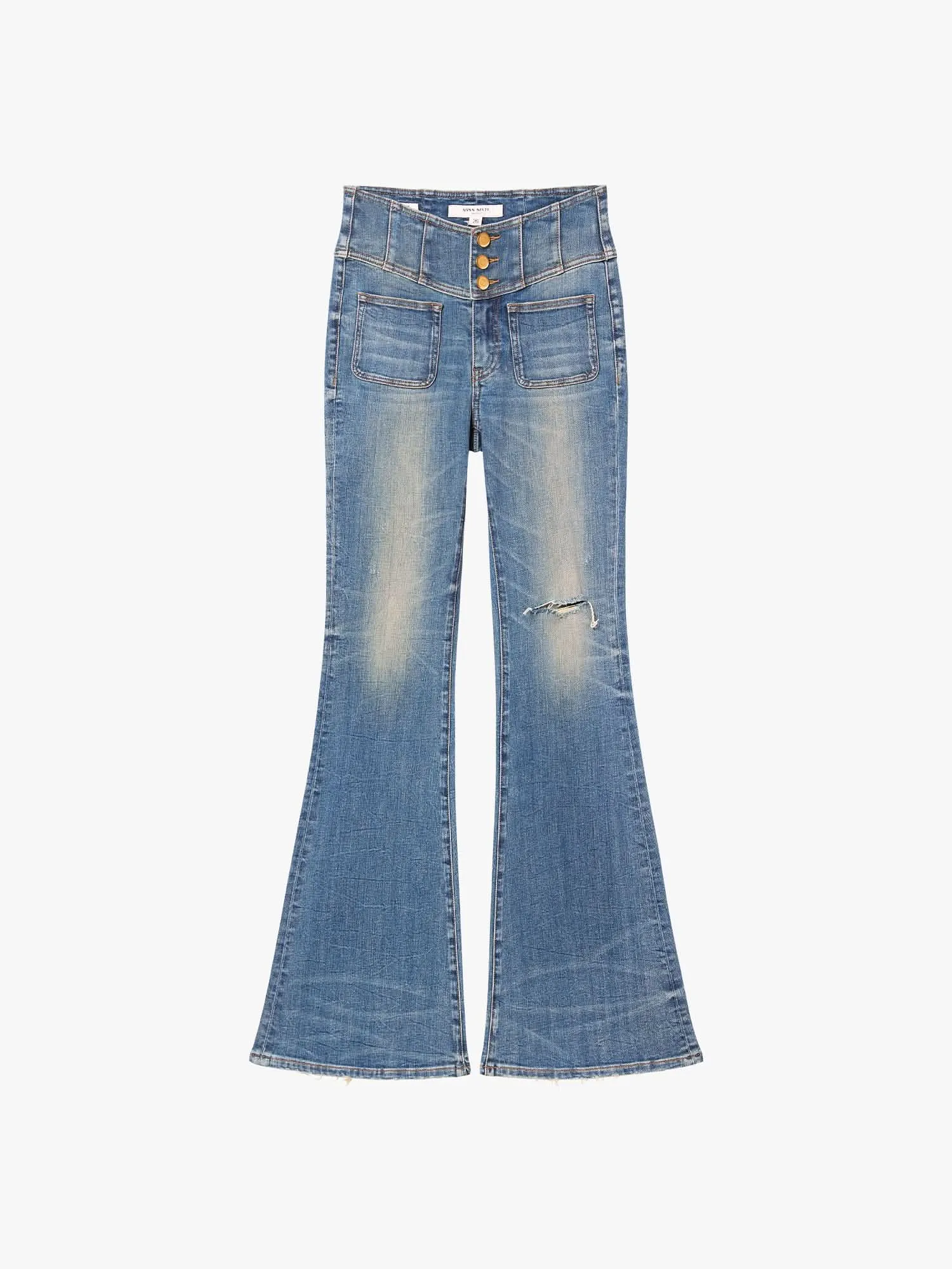 High Waisted Flared Jeans-GLENDA PLUS 5