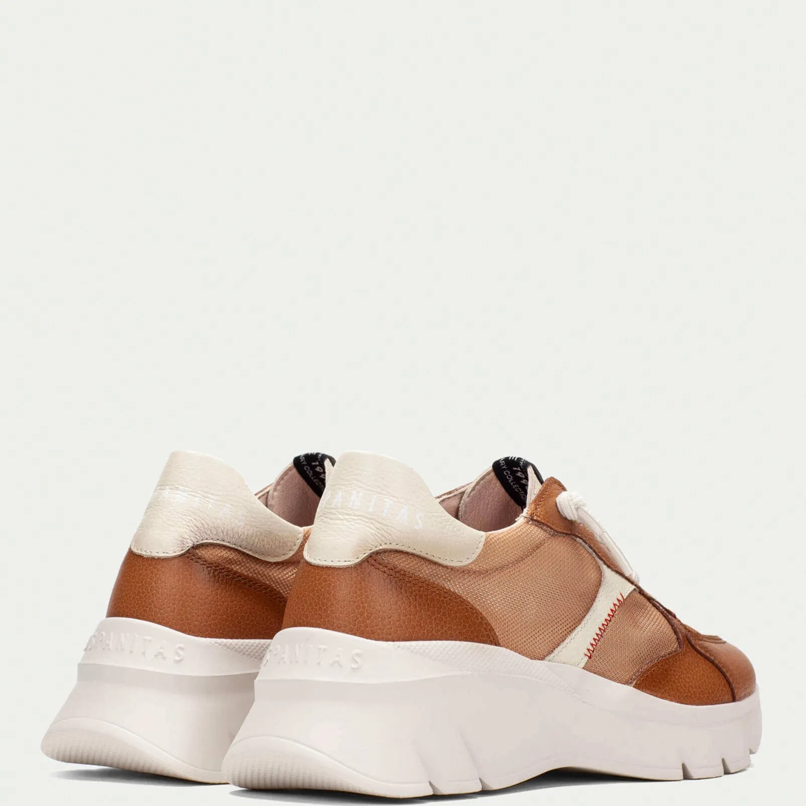 Hispanitas Tan Leather Elevated Sole Sneakers