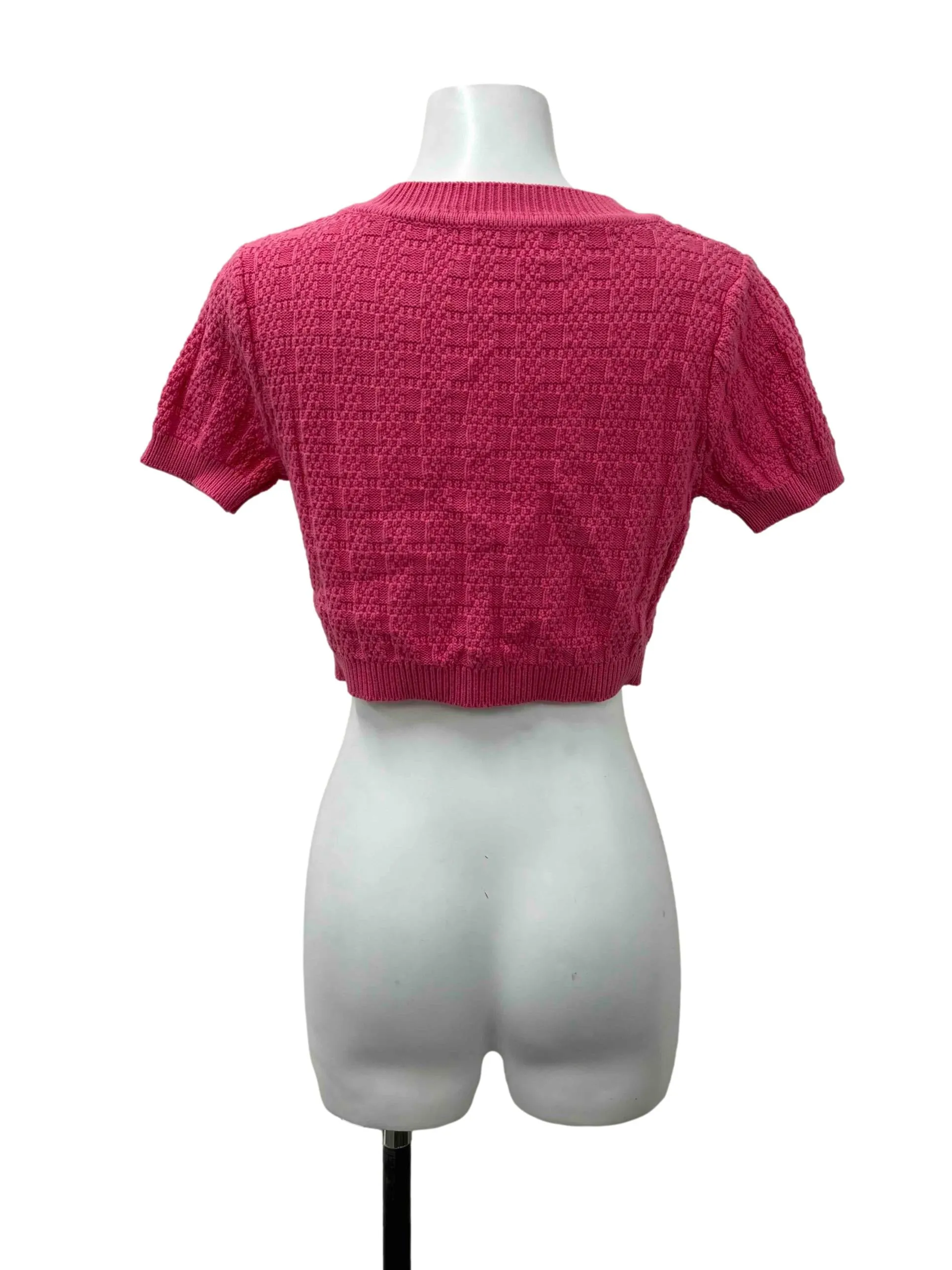 Hot Pink Knitted Cropped Top