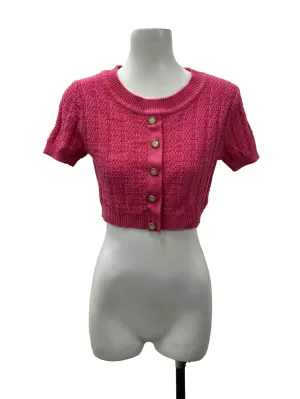 Hot Pink Knitted Cropped Top