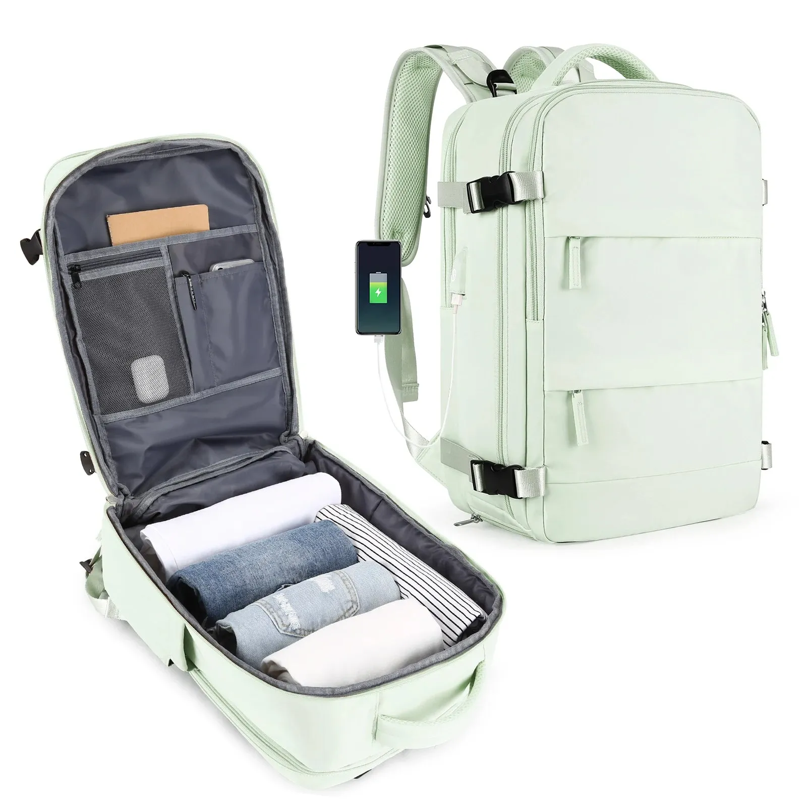 HSPS Travel Backpack, Chic and Functional Travel Backpack for Women, Carry On Backpack,TSA Laptop Backpack Flight Approved, College Nurse Bag Casual Daypack for Weekender, CABBP01140124.