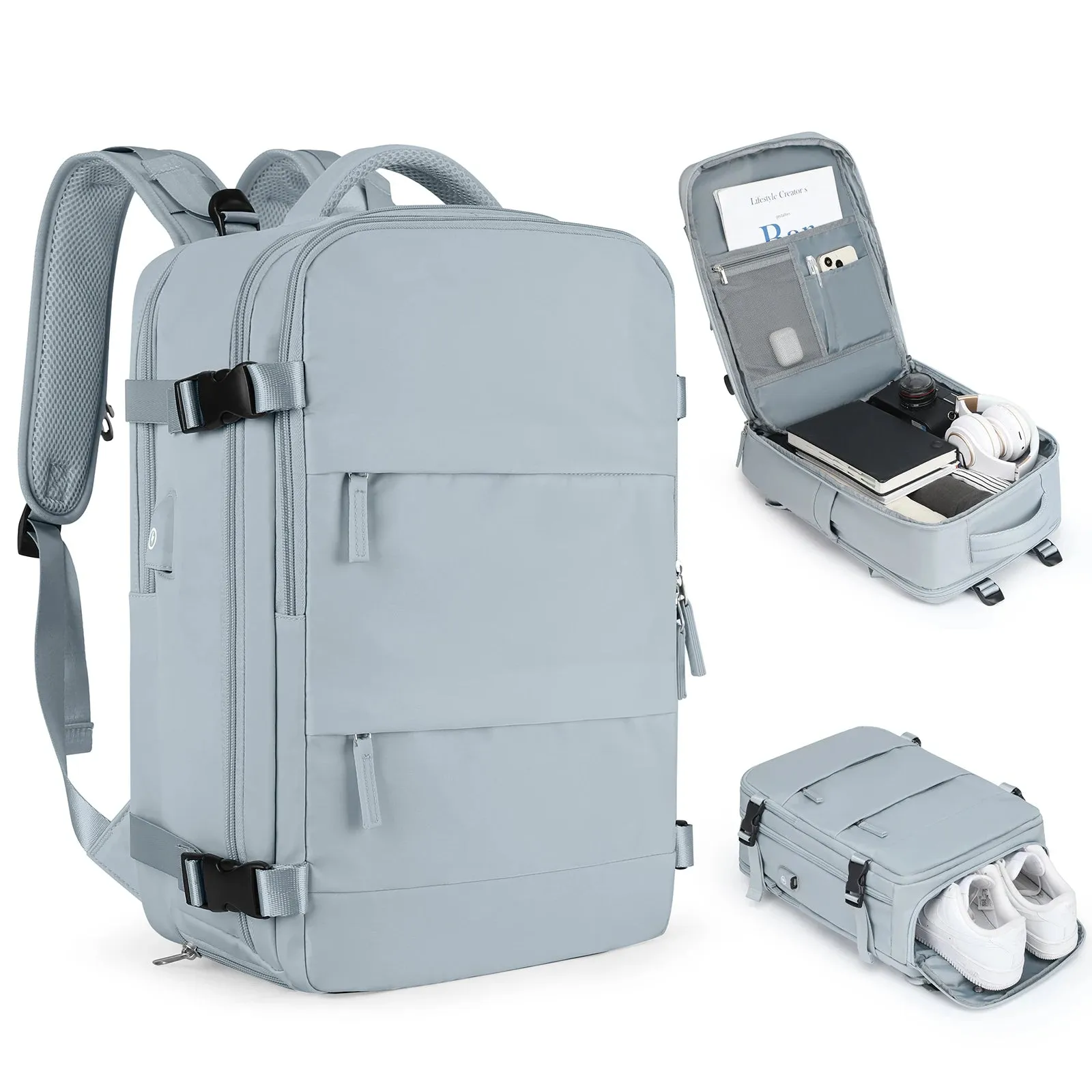 HSPS Travel Backpack, Chic and Functional Travel Backpack for Women, Carry On Backpack,TSA Laptop Backpack Flight Approved, College Nurse Bag Casual Daypack for Weekender, CABBP01140124.