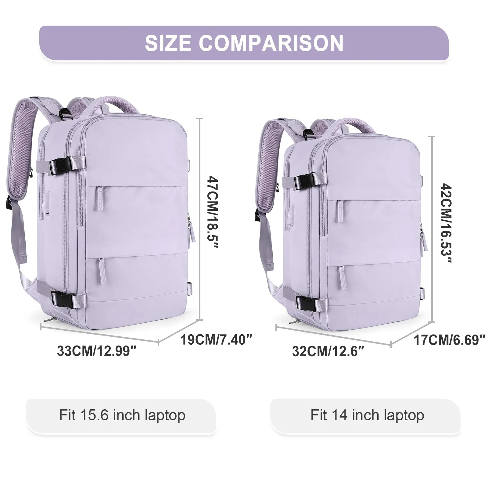 HSPS Travel Backpack, Chic and Functional Travel Backpack for Women, Carry On Backpack,TSA Laptop Backpack Flight Approved, College Nurse Bag Casual Daypack for Weekender, CABBP01140124.