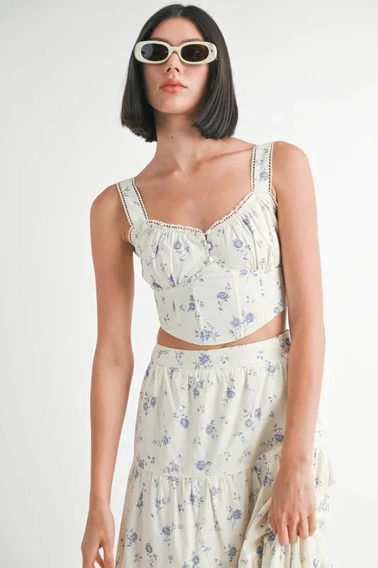 Indigo Lace Top