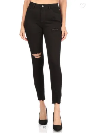 Into The Night Black distressed denim