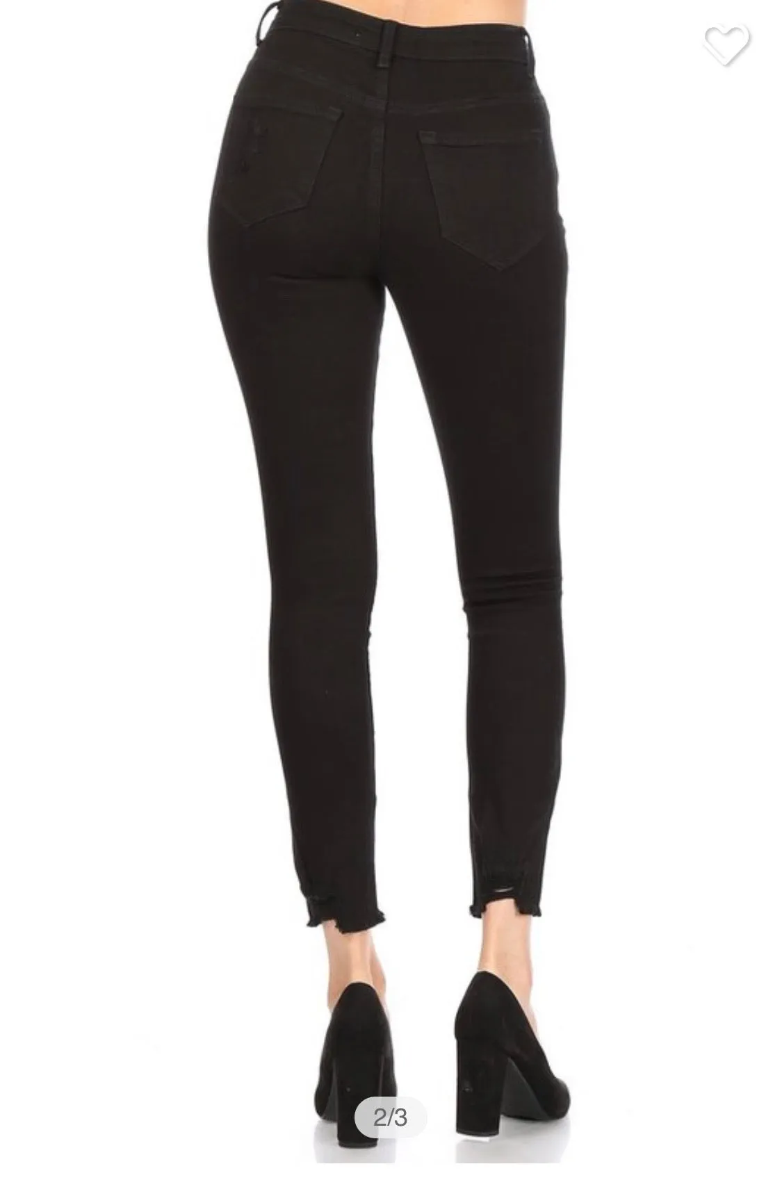 Into The Night Black distressed denim