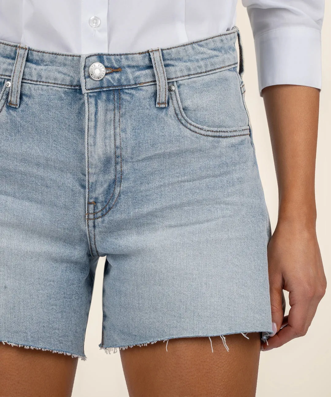Jane High Rise Long Short Raw Hem