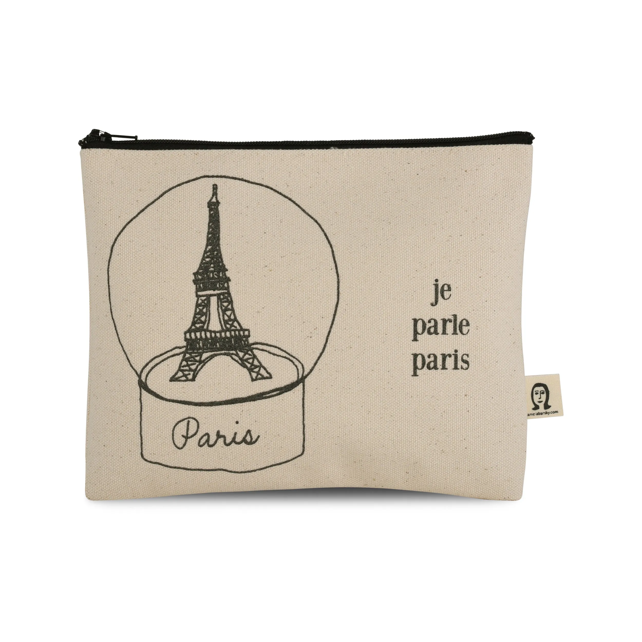 Je Parle Paris Canvas Printed Pouch