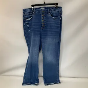 Jeans Flared By Good American In Blue Denim, Size: 14