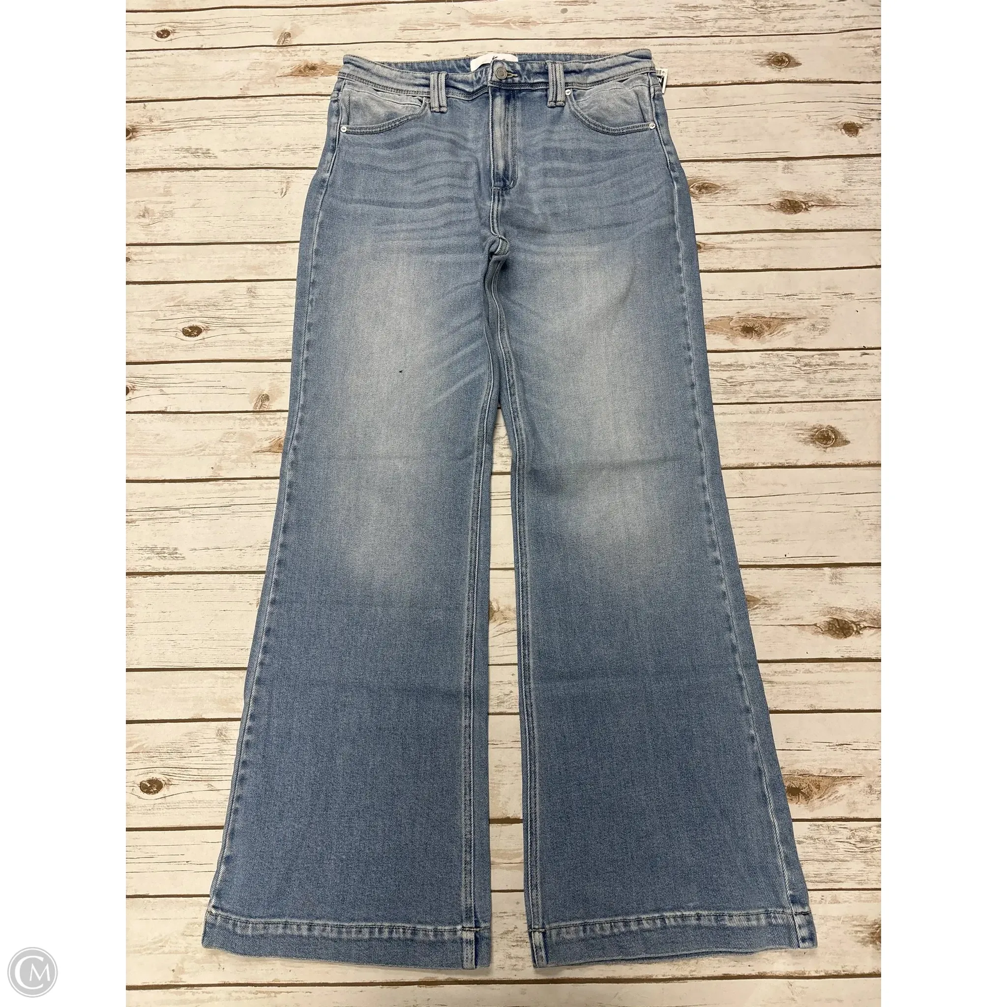 Jeans Flared By Kancan In Blue Denim, Size: 14