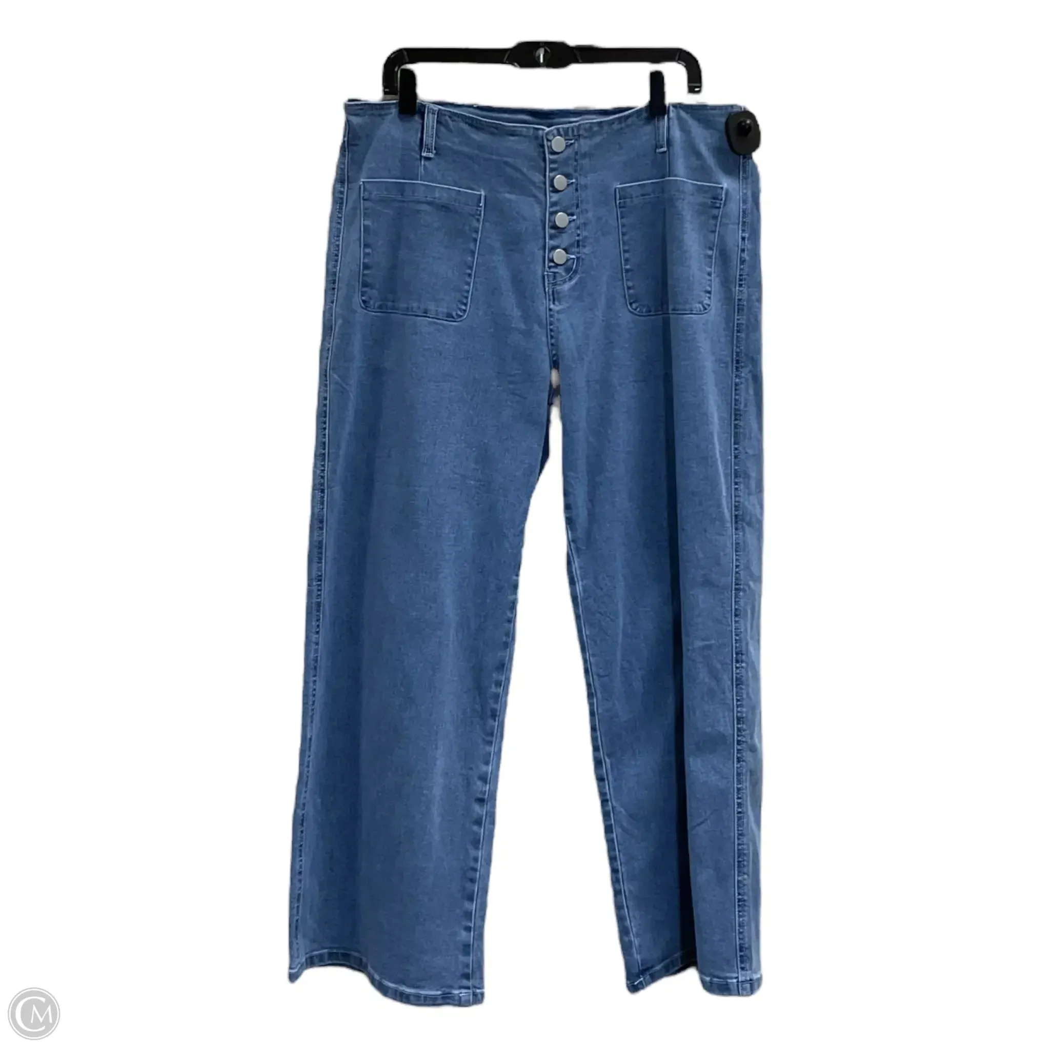 Jeans Wide Leg By Clothes Mentor In Blue Denim, Size: 16