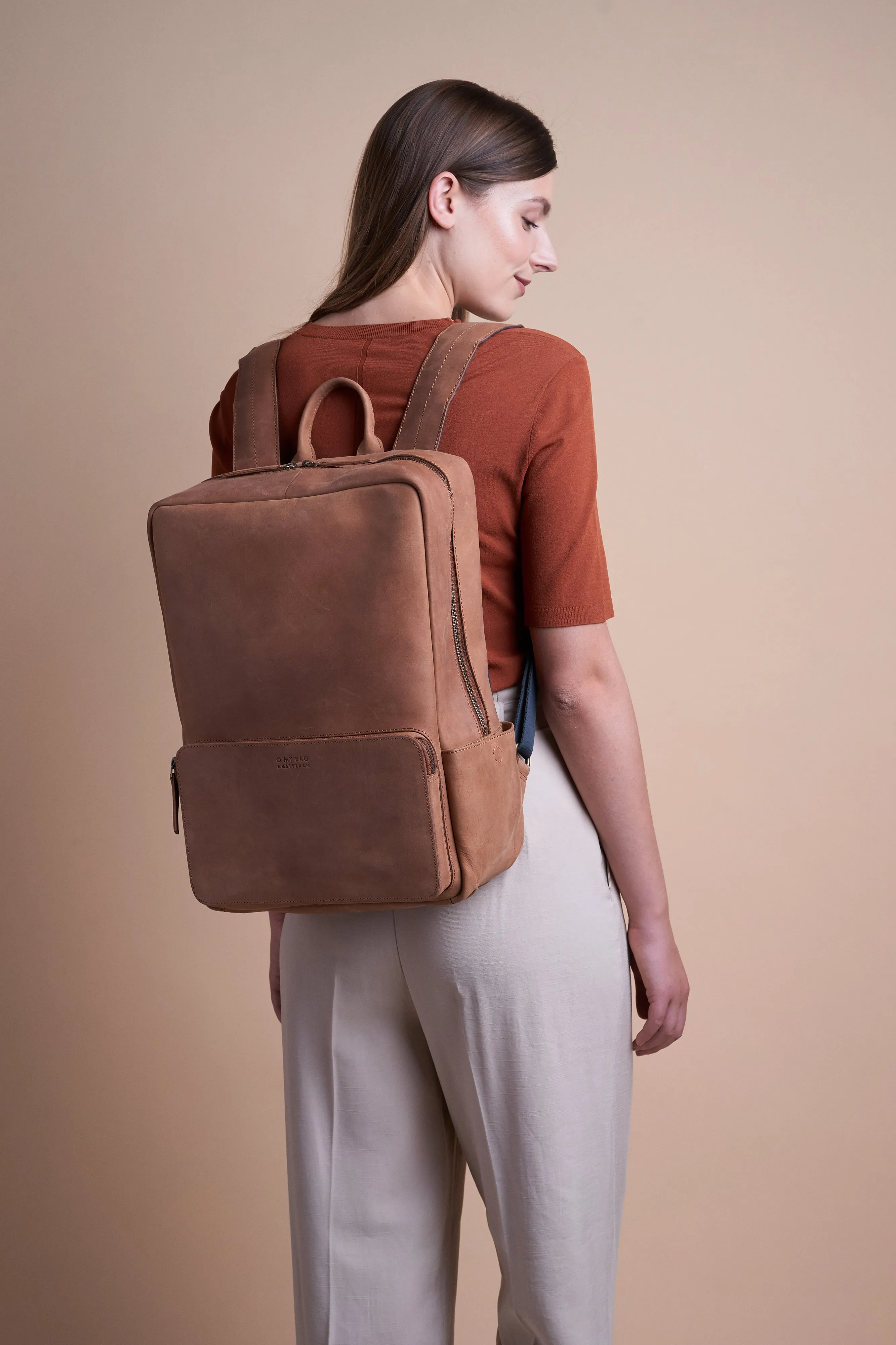John Backpack Maxi Camel Hunter Leather