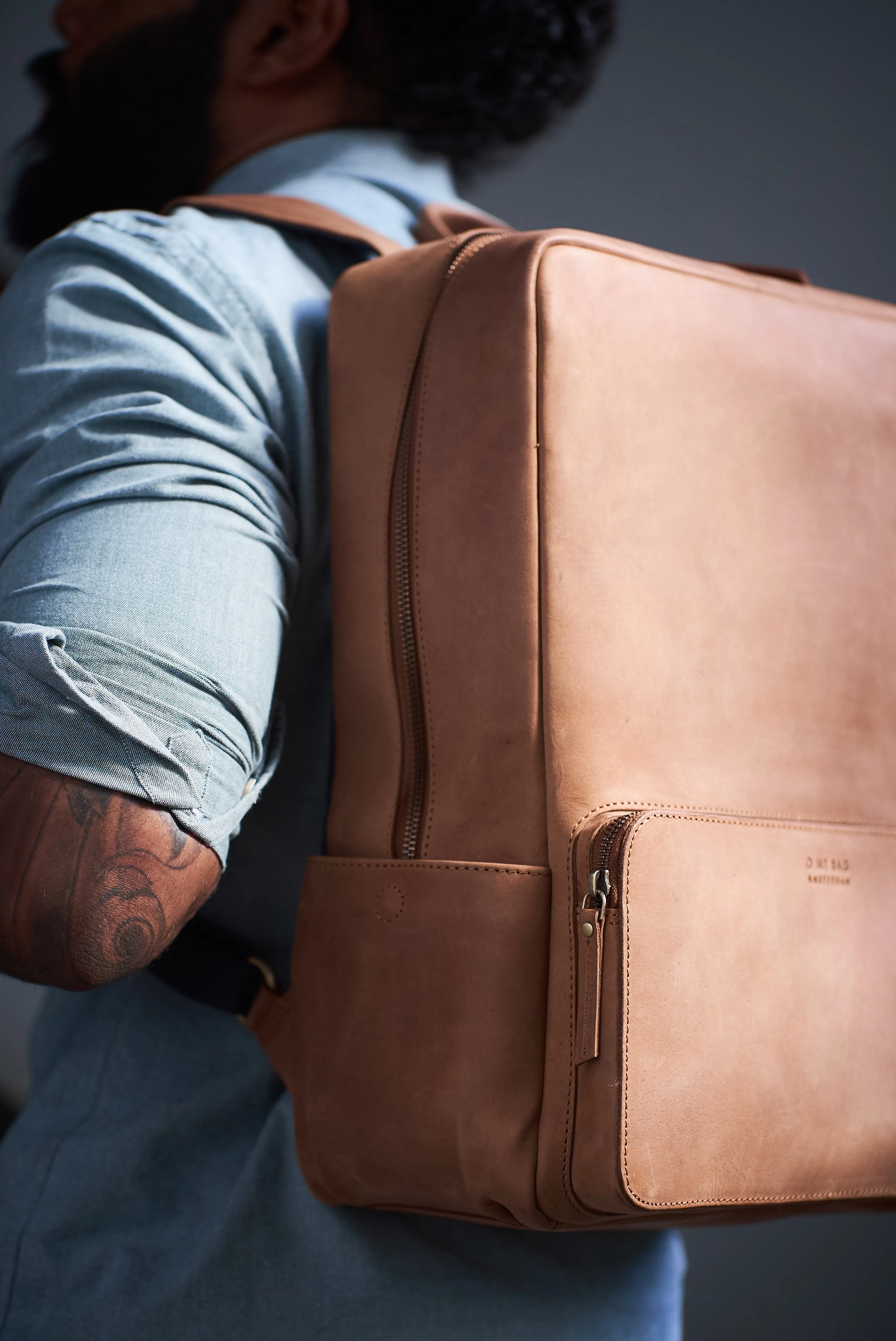 John Backpack Maxi Camel Hunter Leather