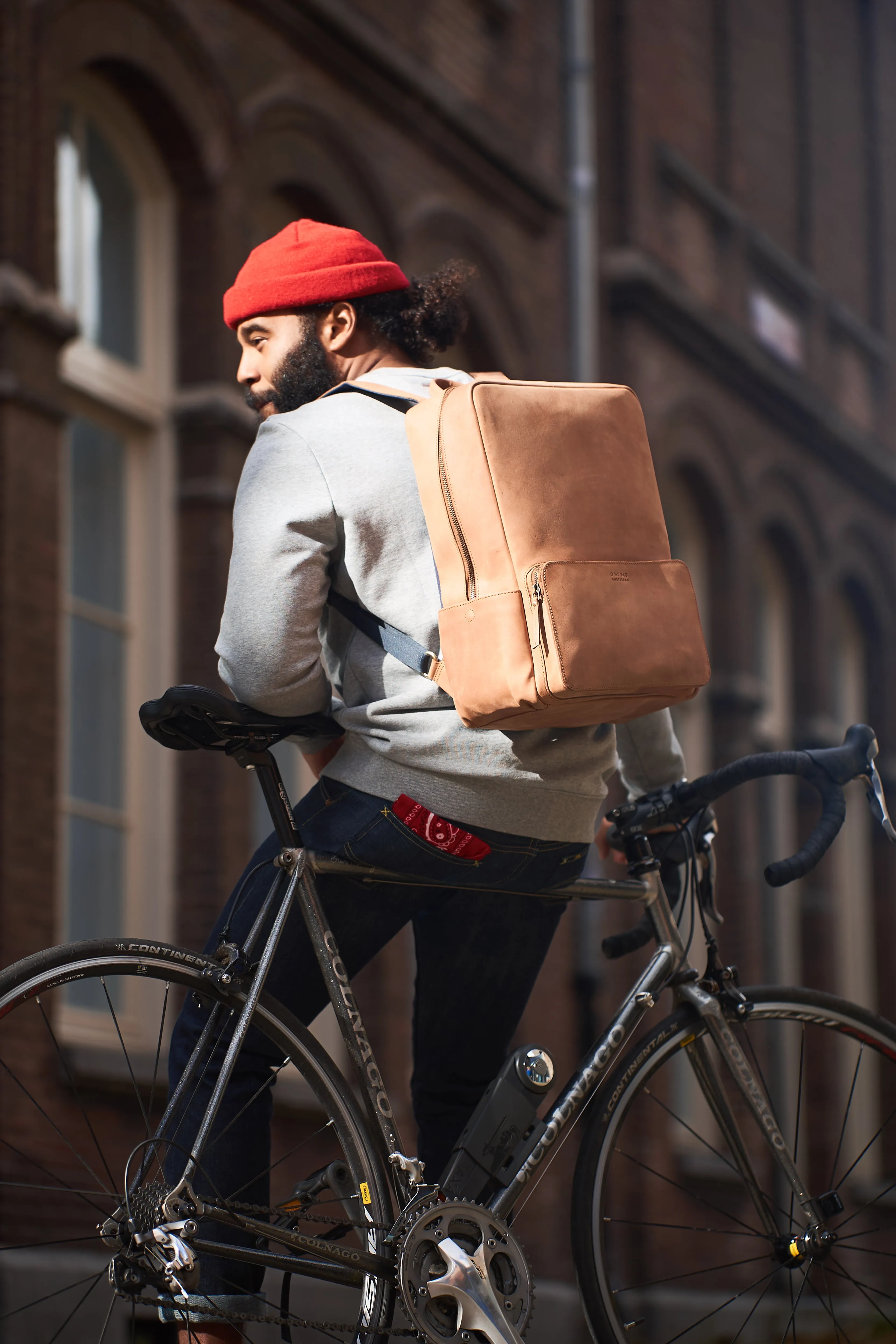 John Backpack Maxi Camel Hunter Leather