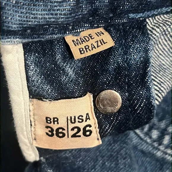 John John Made In Heaven 100% Cotton Wide Leg Button Fly Jeans Sz BR 36/US 26