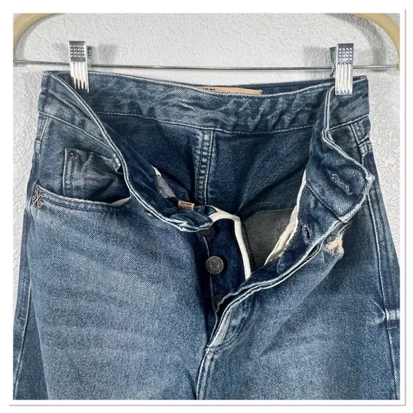 John John Made In Heaven 100% Cotton Wide Leg Button Fly Jeans Sz BR 36/US 26