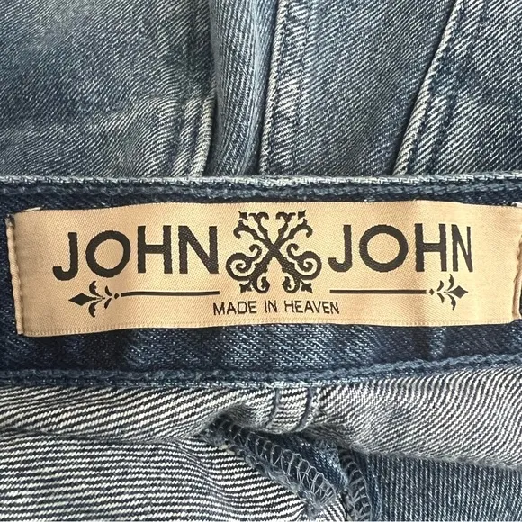John John Made In Heaven 100% Cotton Wide Leg Button Fly Jeans Sz BR 36/US 26