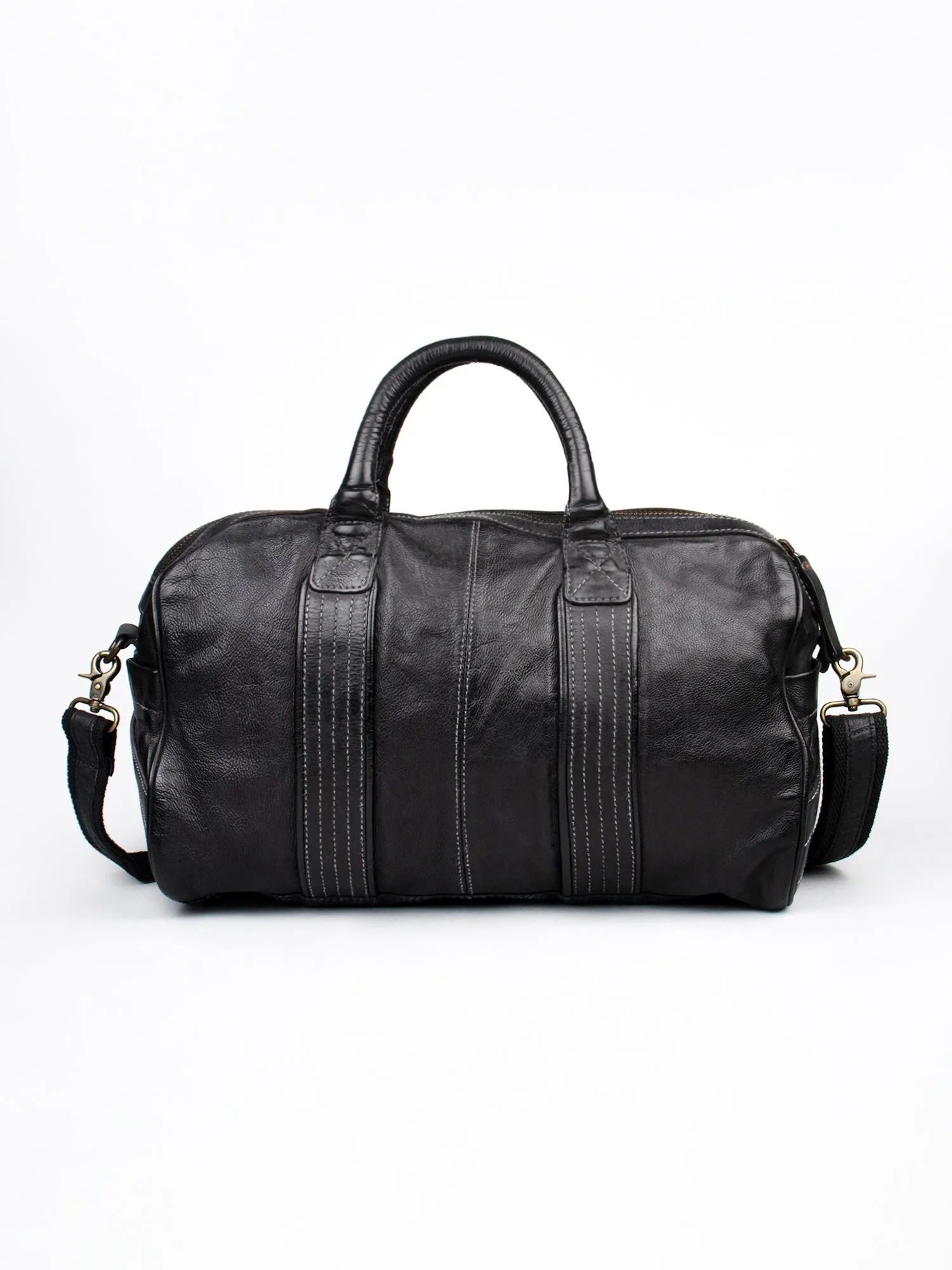 Joseph: Washed Travel Weekender Bag In Veg Tan Leather by art n vintage