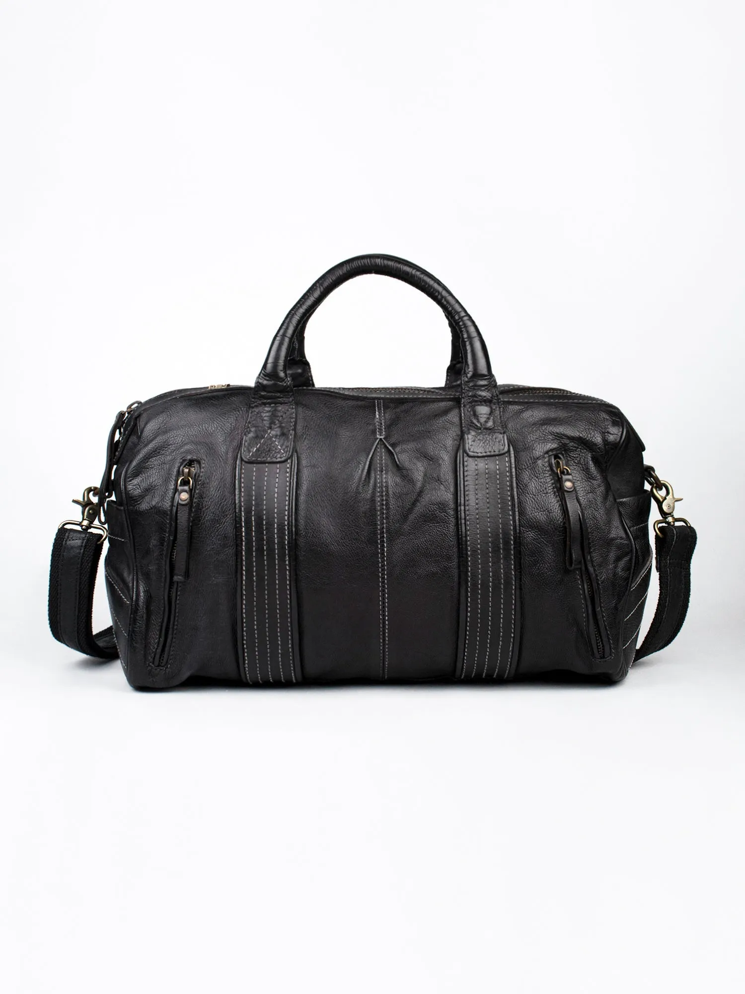 Joseph: Washed Travel Weekender Bag In Veg Tan Leather by art n vintage