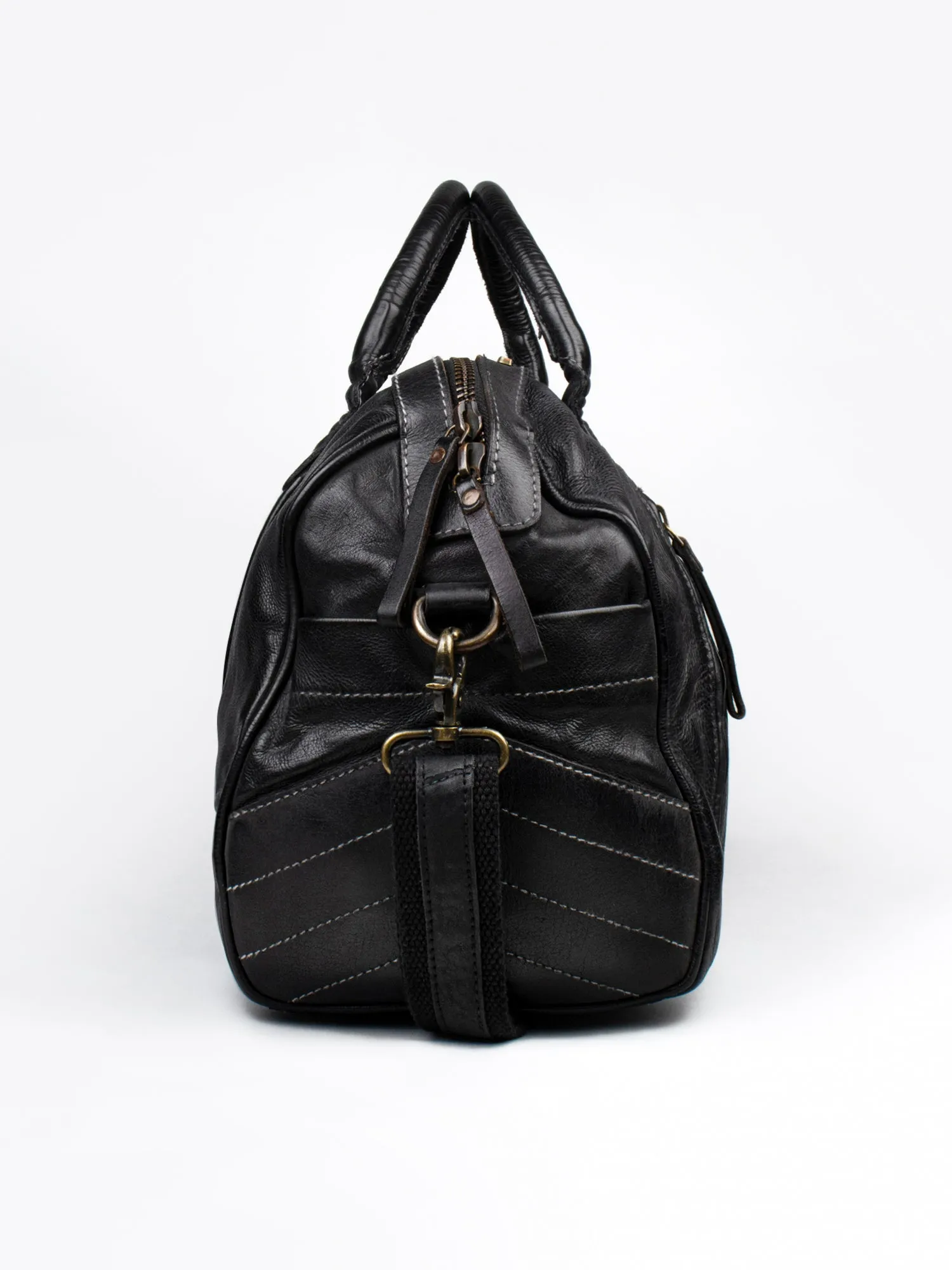 Joseph: Washed Travel Weekender Bag In Veg Tan Leather by art n vintage