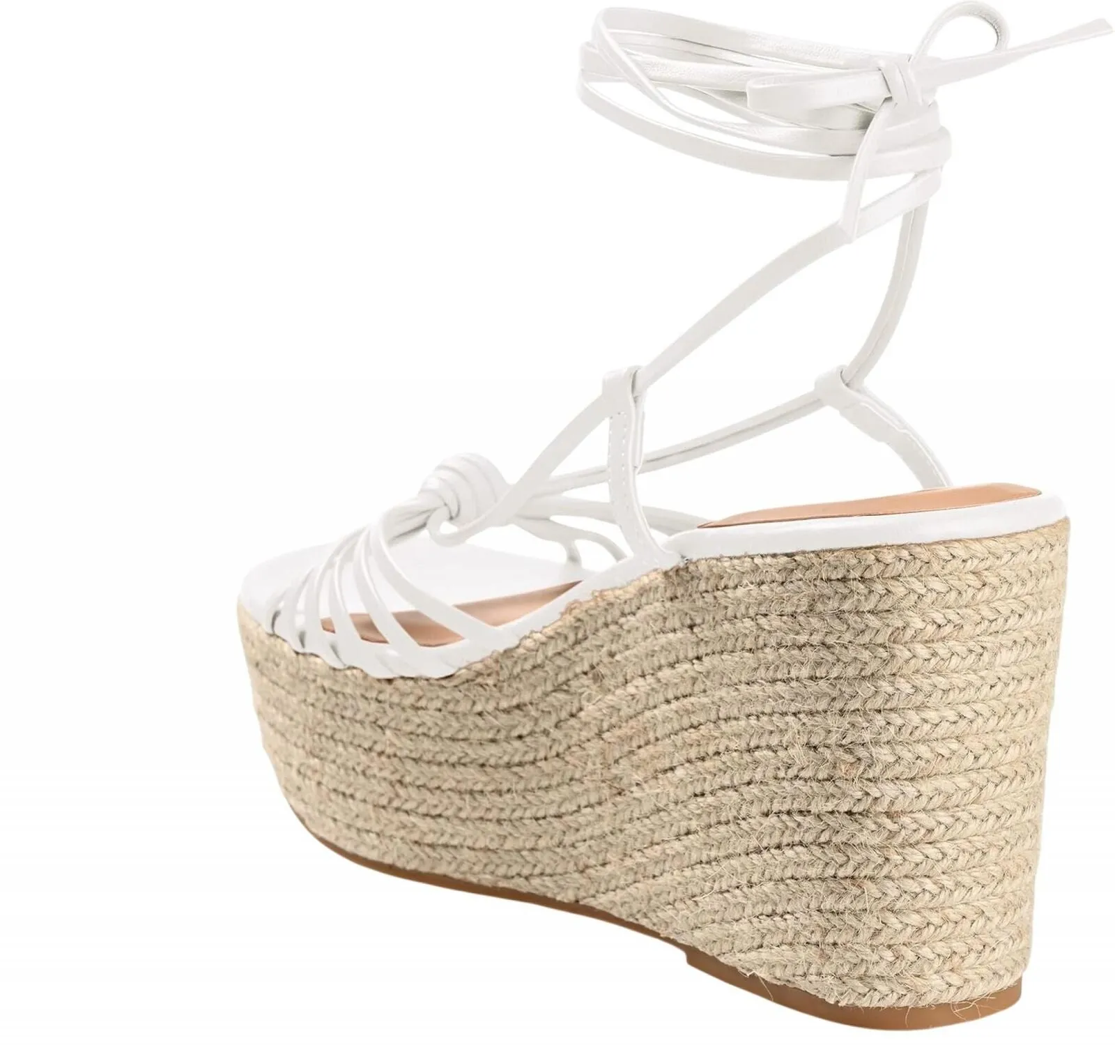 Journee Collection Catalinn Tru Comfort Espadrille Platform Sandals White 8M
