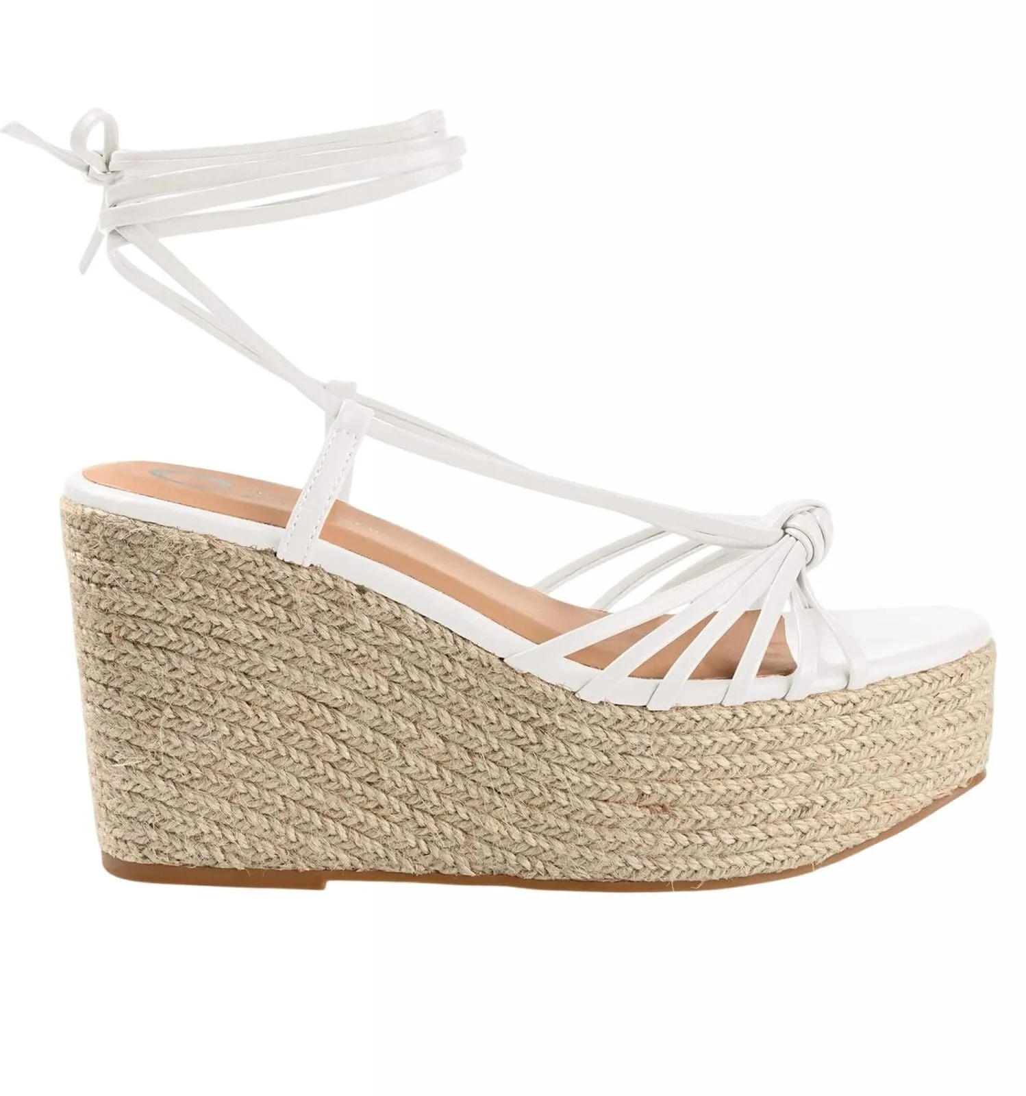 Journee Collection Catalinn Tru Comfort Espadrille Platform Sandals White 8M
