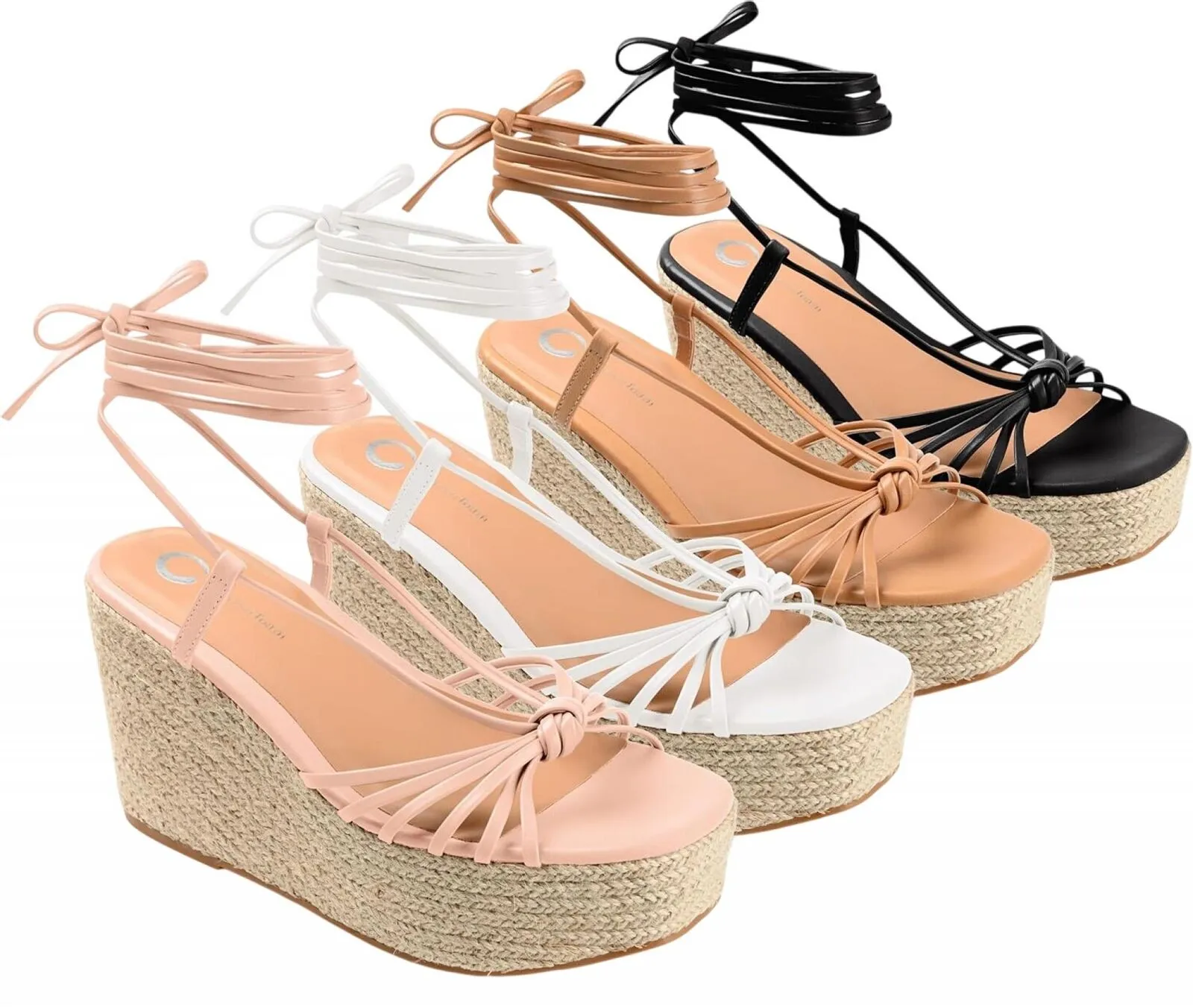 Journee Collection Catalinn Tru Comfort Espadrille Platform Sandals White 8M