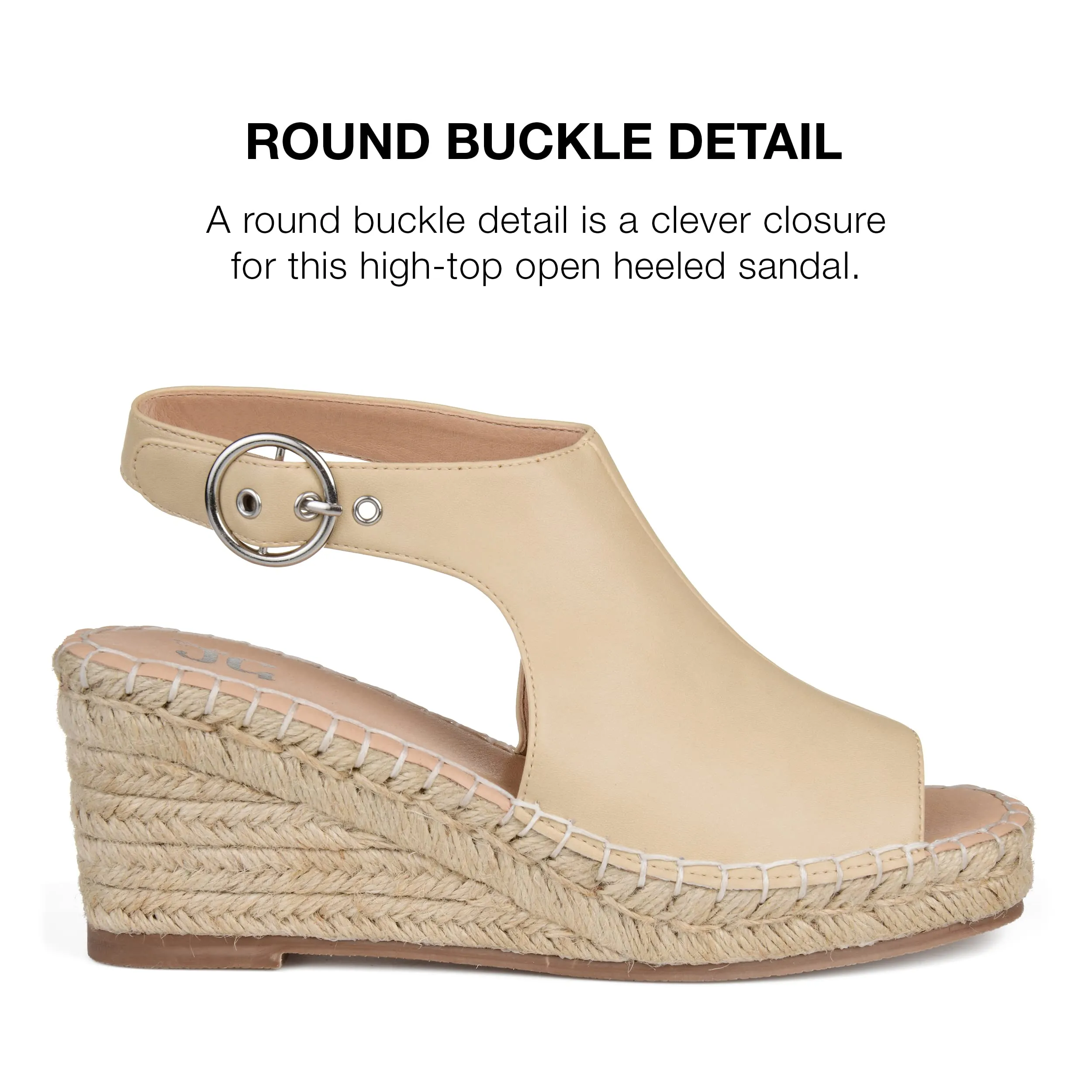 Journee Womens Crew Wide Width Wedge Heel Espadrille Sandals