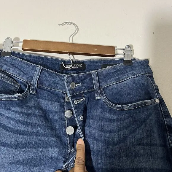 Judy Blue Jeans Womens Size 14W Blue Skinny Fit Stretch Hi Rise Distressed New