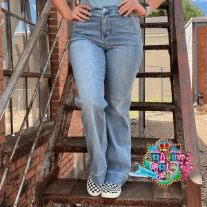 Judy Blue Mid-Rise Wide Leg Trouser Jean