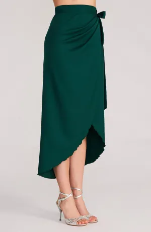 JULIET Green Wrap Skirt with Draped Detail (Pre-order*)