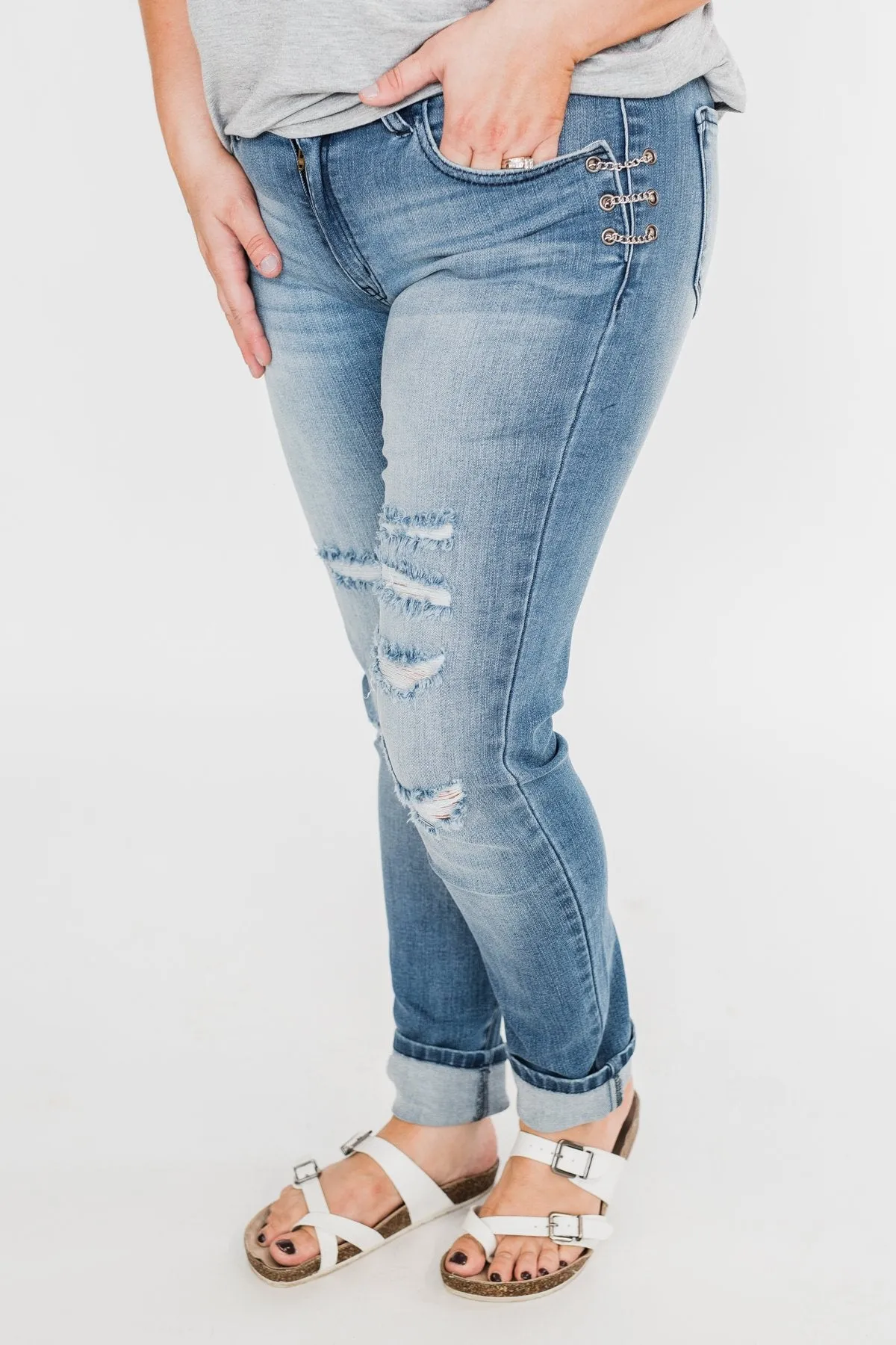 KanCan Distressed Skinny Jeans- Ellie Wash