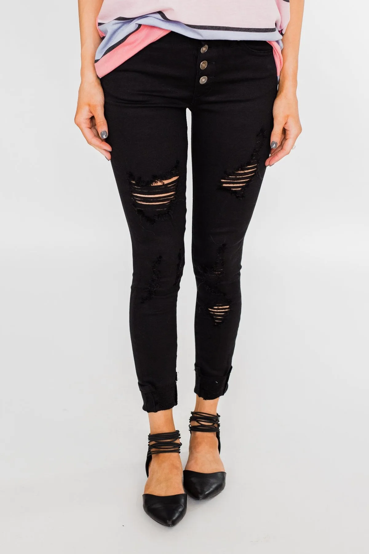 KanCan Distressed Skinny Jeans- Elsie Wash