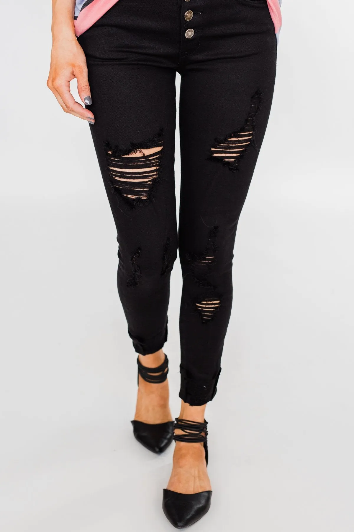 KanCan Distressed Skinny Jeans- Elsie Wash