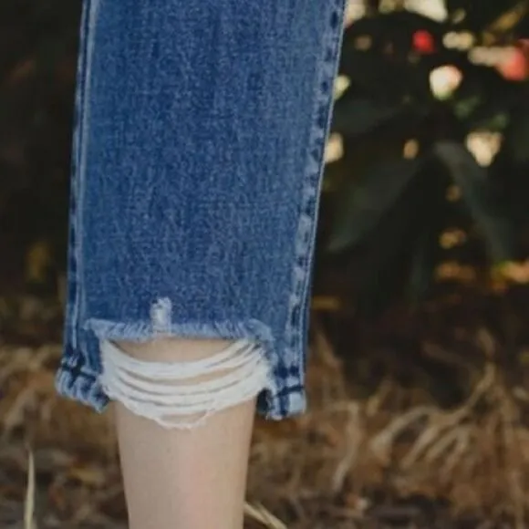 Kancan Distressed High Rise Straight Leg Jeans
