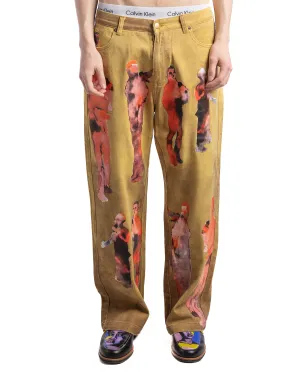KidSuper Performers Distressed Jeans Yellow