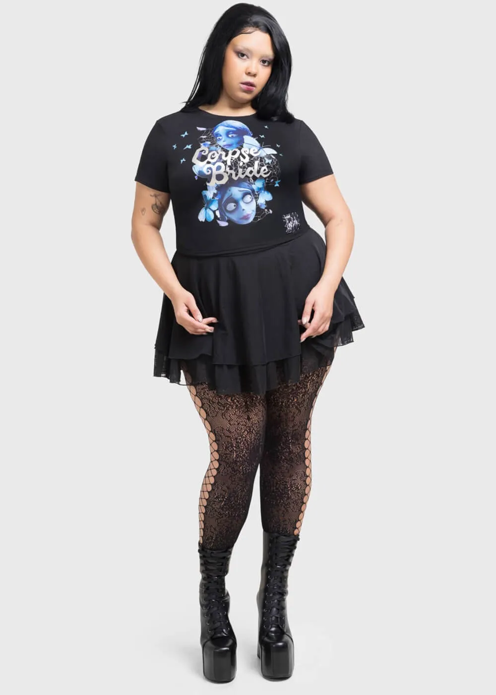 Killstar x Corpse Bride Corpse Bride Shrunken T-Shirt Black