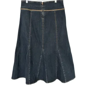 KitKit Jeans Denim Midi Skirt Women's 10 High Waisted A-Line Flared Modest
