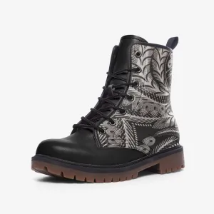 Kore  African Print Leather Combat boots