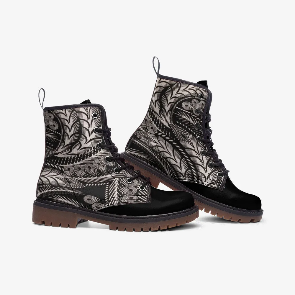 Kore  African Print Leather Combat boots